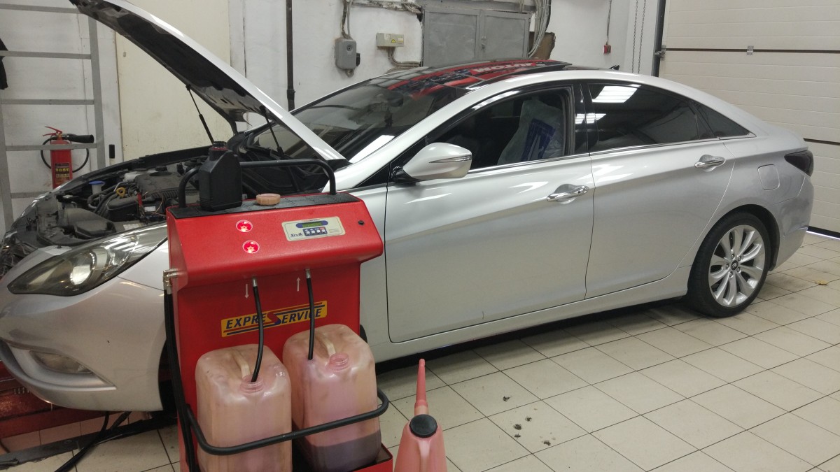 Замена масла в АКПП Hyundai iX35 на пробеге 87000 км